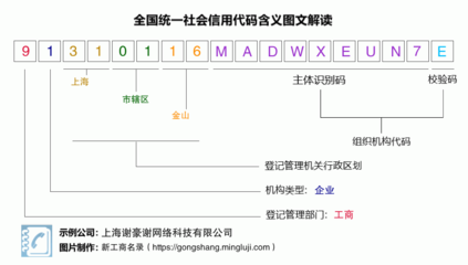 上海谢豪谢网络科技公司营业执照税号解析 91310116MADWXEUN7E的含义与意义